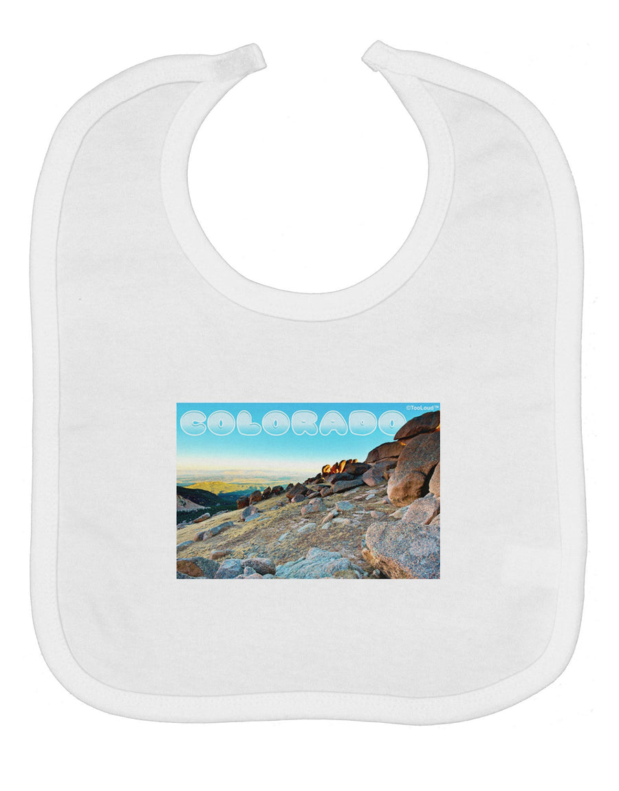 CO Rockies View with Text Baby Bib