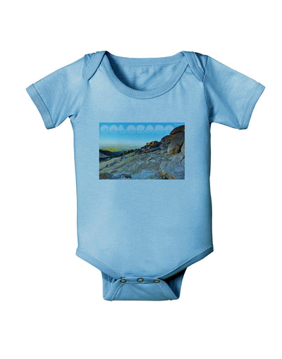 CO Rockies View with Text Baby Romper Bodysuit-Baby Romper-TooLoud-LightBlue-06-Months-Davson Sales