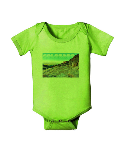 CO Rockies View with Text Baby Romper Bodysuit-Baby Romper-TooLoud-Lime-06-Months-Davson Sales