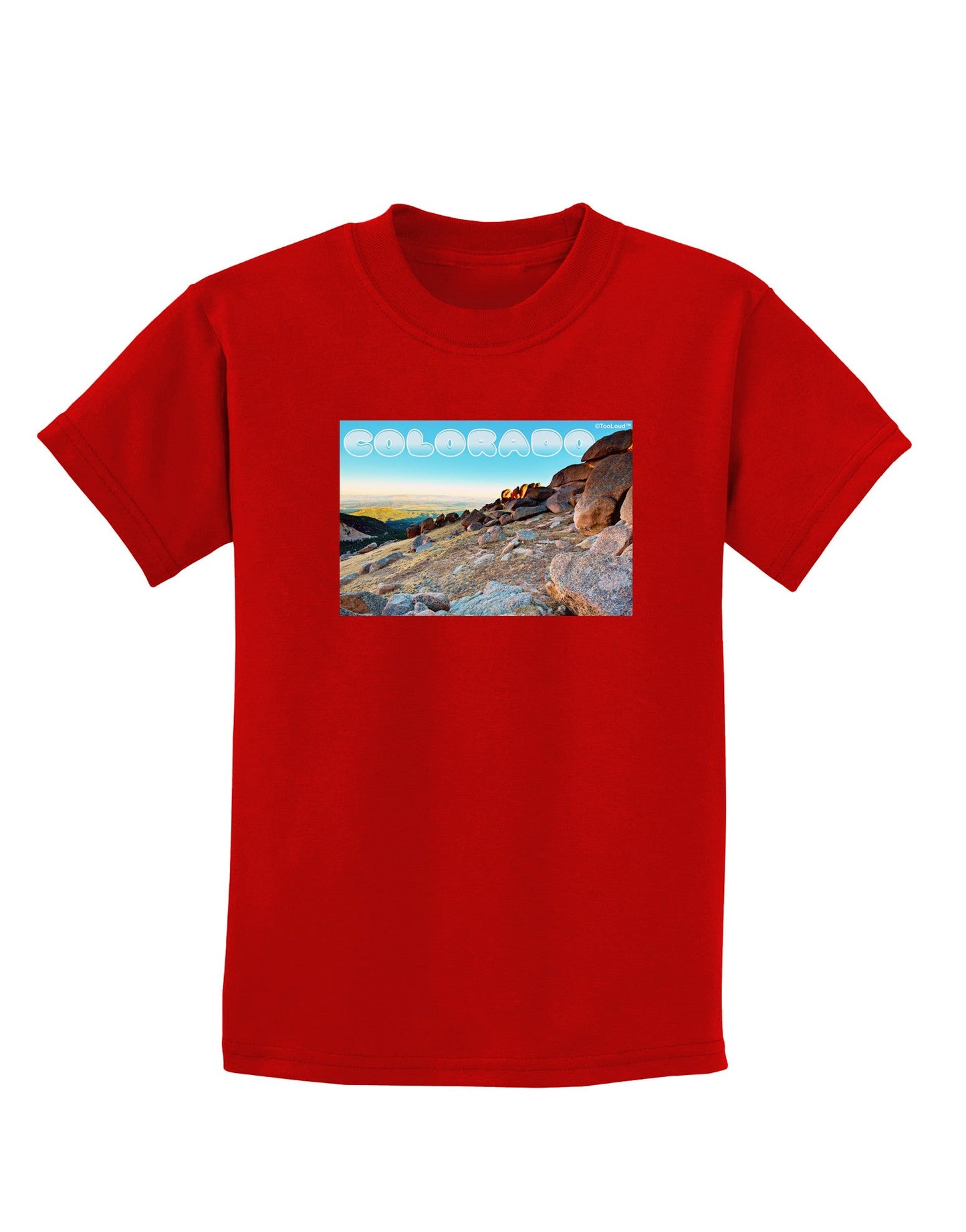 CO Rockies View with Text Childrens Dark T-Shirt-Childrens T-Shirt-TooLoud-Red-X-Small-Davson Sales