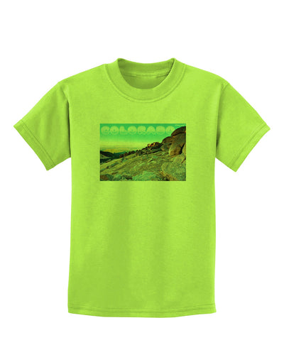 CO Rockies View with Text Childrens T-Shirt-Childrens T-Shirt-TooLoud-Lime-Green-X-Small-Davson Sales