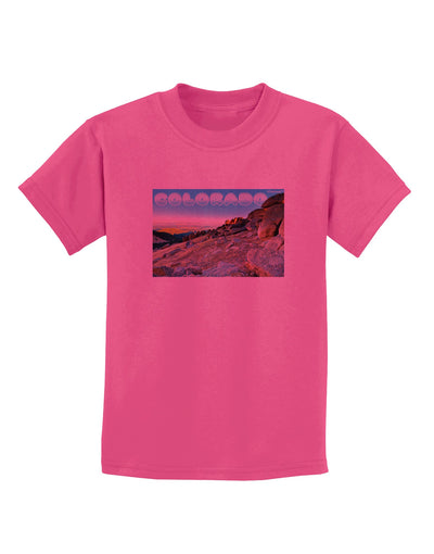 CO Rockies View with Text Childrens T-Shirt-Childrens T-Shirt-TooLoud-Sangria-X-Small-Davson Sales