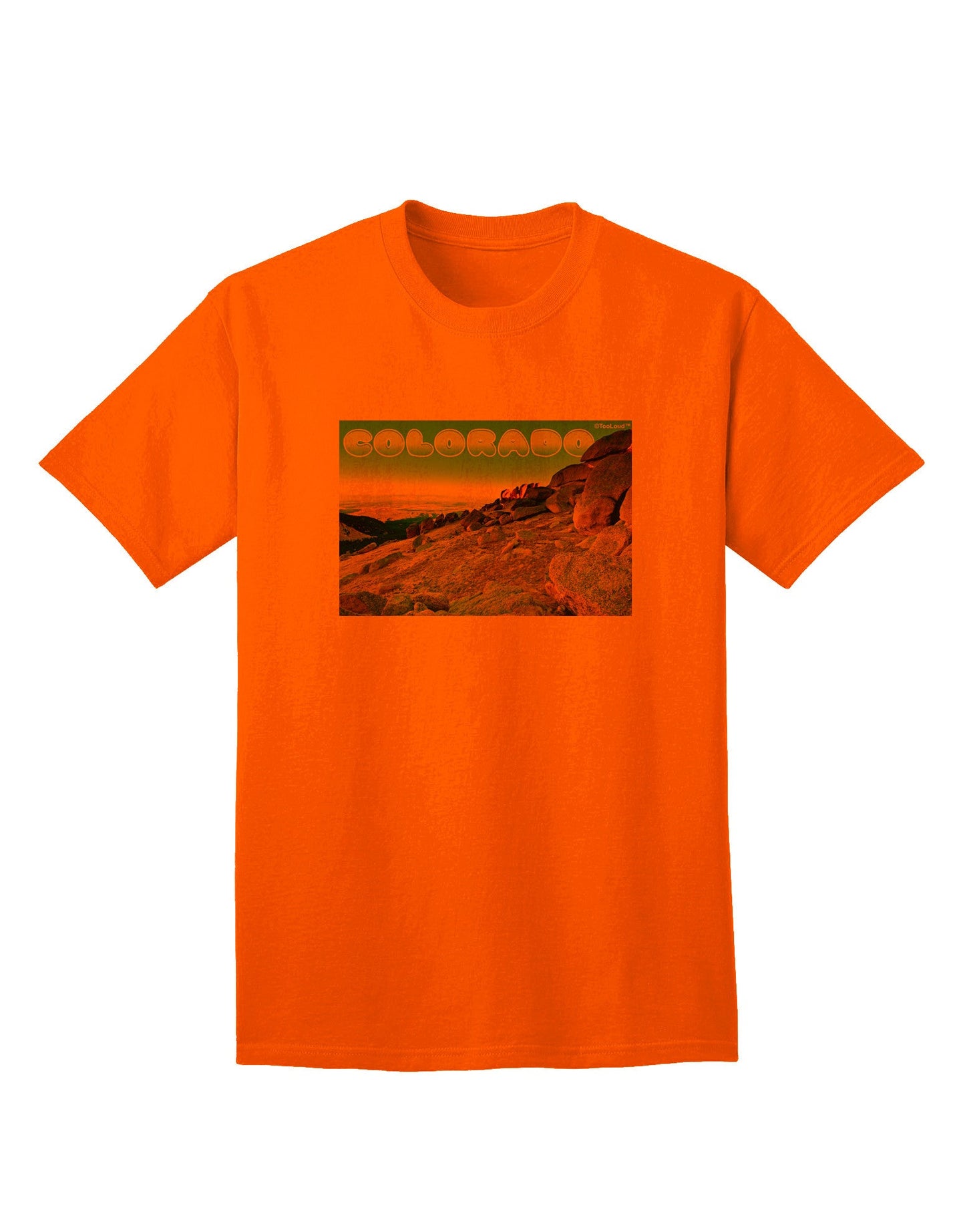 CO Rockies View with Text - Premium Adult T-Shirt Collection-Mens T-shirts-TooLoud-Orange-Small-Davson Sales
