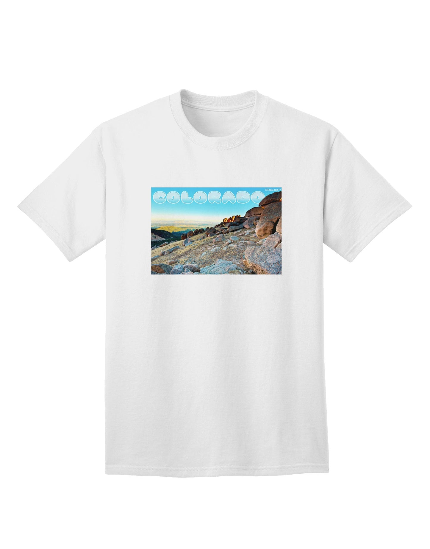 CO Rockies View with Text - Premium Adult T-Shirt Collection-Mens T-shirts-TooLoud-White-Small-Davson Sales