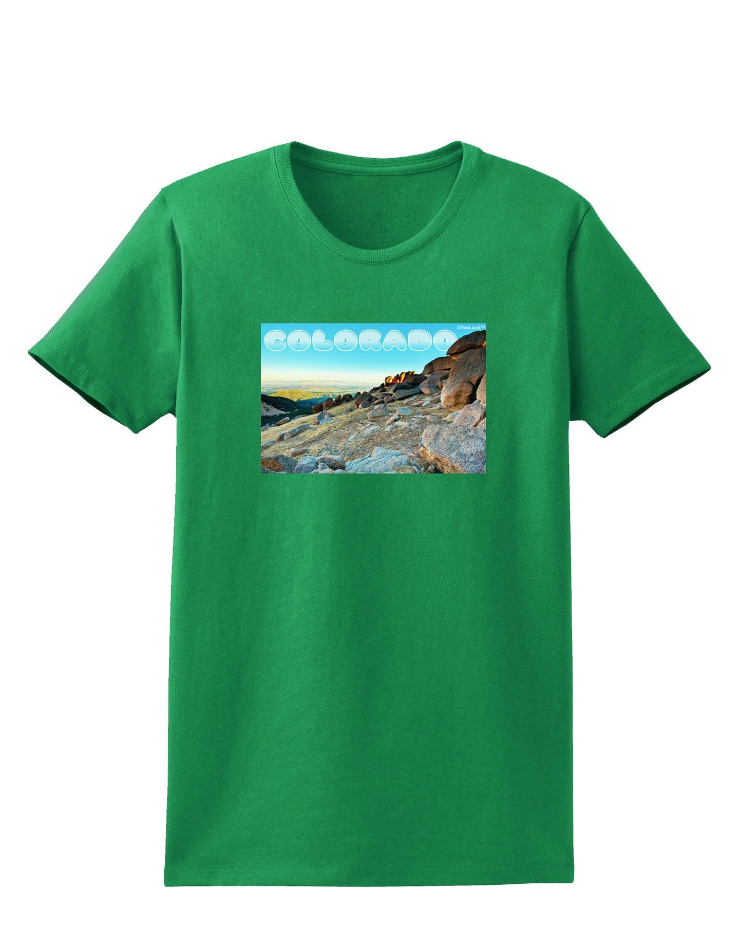 CO Rockies View with Text Womens Dark T-Shirt-TooLoud-Kelly-Green-X-Small-Davson Sales