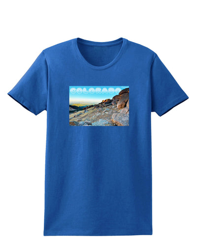 CO Rockies View with Text Womens Dark T-Shirt-TooLoud-Royal-Blue-X-Small-Davson Sales