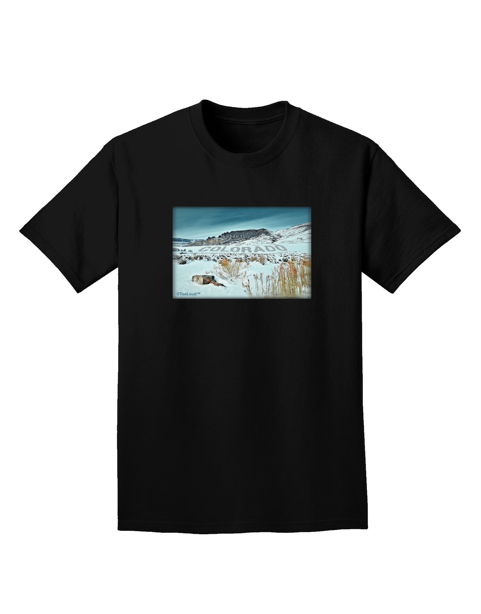 CO Snow Scene Text Adult Dark T-Shirt-Mens T-Shirt-TooLoud-Black-Small-Davson Sales