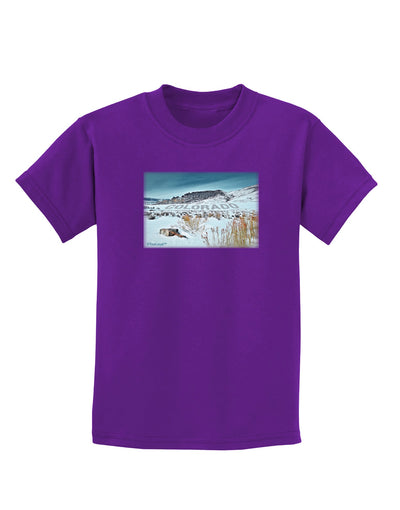 CO Snow Scene Text Childrens Dark T-Shirt-Childrens T-Shirt-TooLoud-Purple-X-Small-Davson Sales