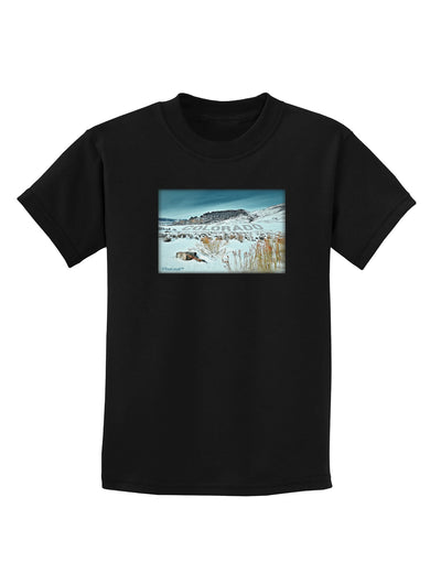 CO Snow Scene Text Childrens Dark T-Shirt-Childrens T-Shirt-TooLoud-Black-X-Small-Davson Sales