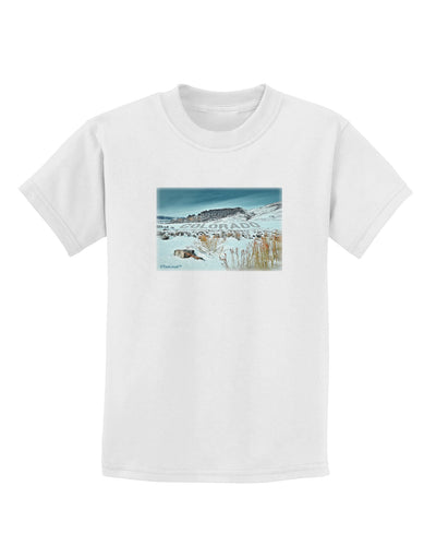 CO Snow Scene Text Childrens T-Shirt-Childrens T-Shirt-TooLoud-White-X-Small-Davson Sales