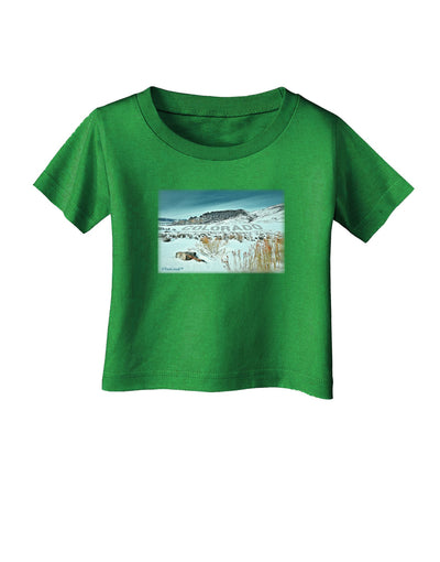 CO Snow Scene Text Infant T-Shirt Dark-Infant T-Shirt-TooLoud-Clover-Green-06-Months-Davson Sales