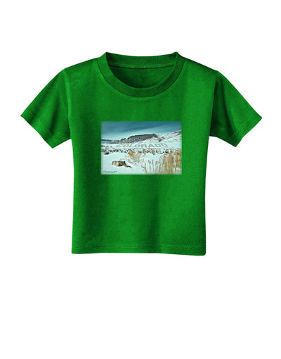 CO Snow Scene Text Toddler T-Shirt Dark-Toddler T-Shirt-TooLoud-Clover-Green-2T-Davson Sales