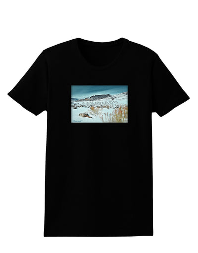 CO Snow Scene Text Womens Dark T-Shirt-Womens T-Shirt-TooLoud-Black-X-Small-Davson Sales