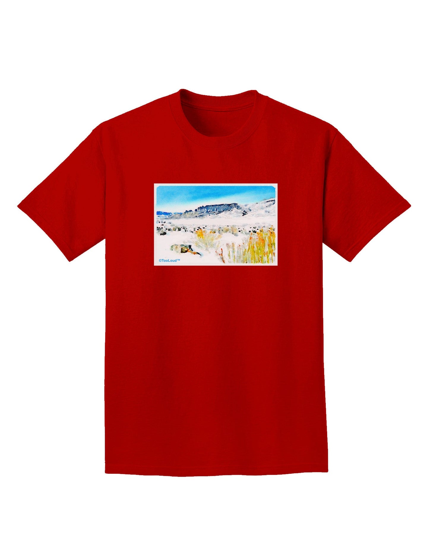 CO Snow Scene Watercolor Adult Dark T-Shirt-Mens T-Shirt-TooLoud-Red-Small-Davson Sales