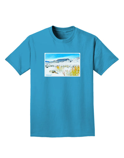 CO Snow Scene Watercolor Adult Dark T-Shirt-Mens T-Shirt-TooLoud-Turquoise-Small-Davson Sales