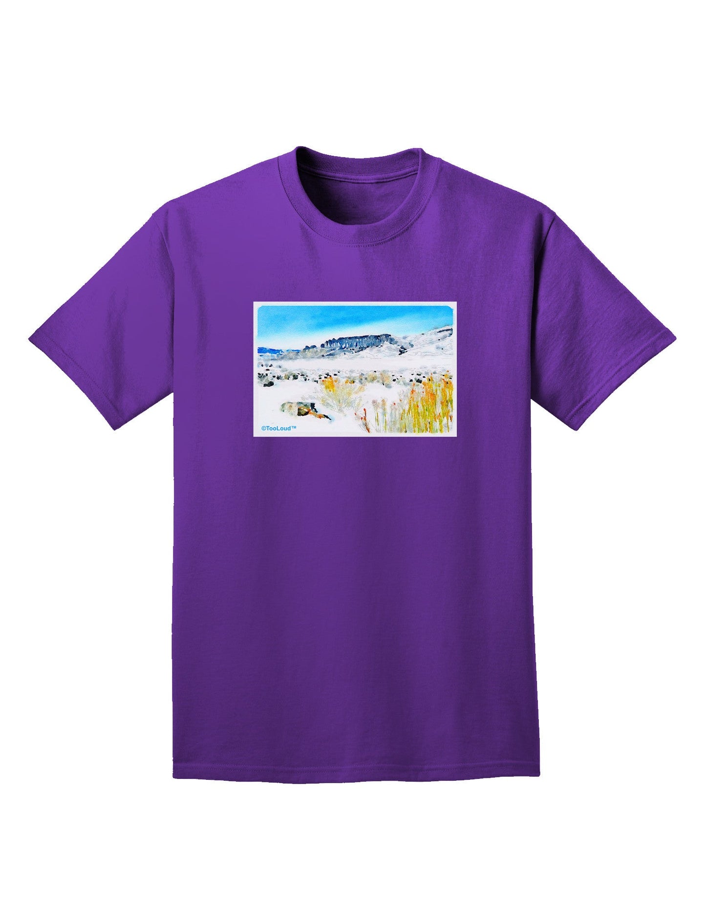 CO Snow Scene Watercolor Adult Dark T-Shirt-Mens T-Shirt-TooLoud-Purple-Small-Davson Sales