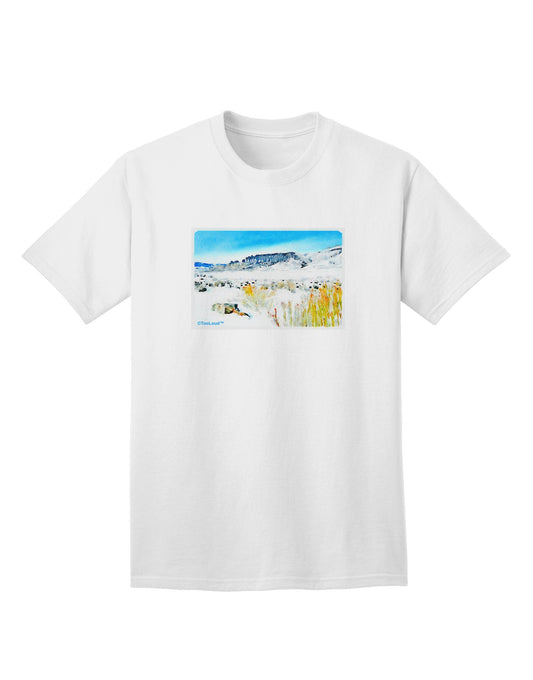 CO Snow Scene Watercolor Adult T-Shirt-Mens T-Shirt-TooLoud-White-Small-Davson Sales