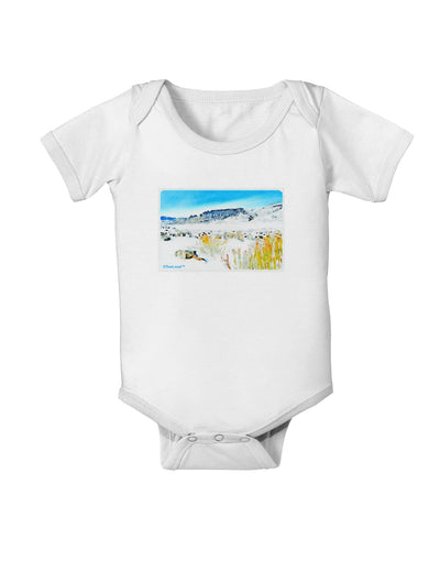 CO Snow Scene Watercolor Baby Romper Bodysuit-Baby Romper-TooLoud-White-06-Months-Davson Sales