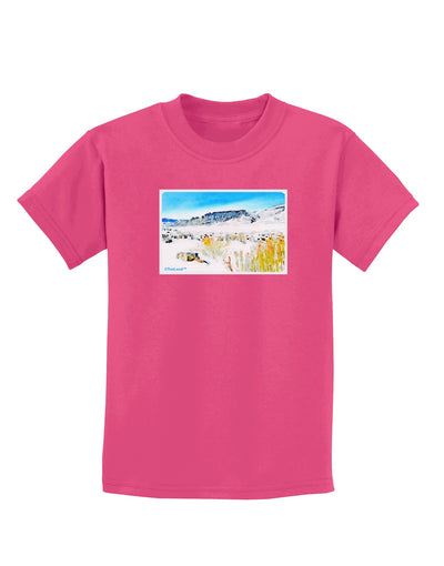 CO Snow Scene Watercolor Childrens Dark T-Shirt-Childrens T-Shirt-TooLoud-Sangria-X-Small-Davson Sales