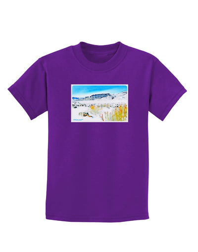 CO Snow Scene Watercolor Childrens Dark T-Shirt-Childrens T-Shirt-TooLoud-Purple-X-Small-Davson Sales