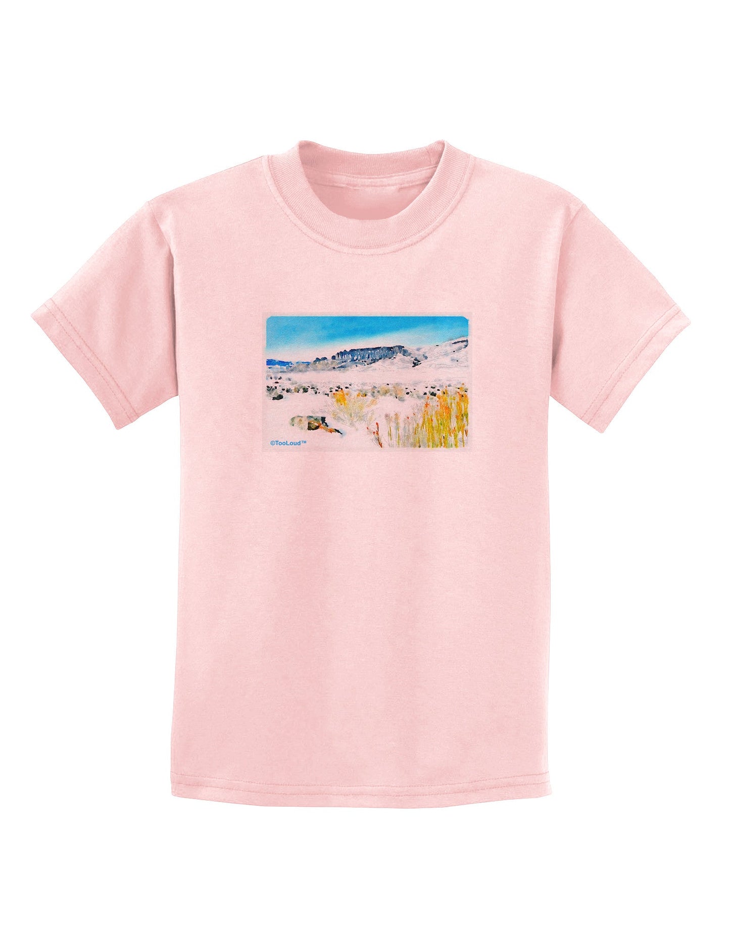 CO Snow Scene Watercolor Childrens T-Shirt-Childrens T-Shirt-TooLoud-PalePink-X-Small-Davson Sales