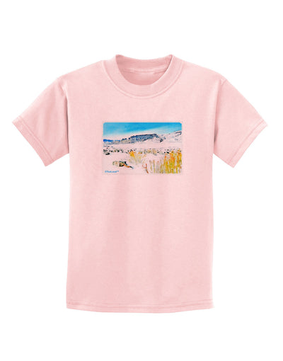 CO Snow Scene Watercolor Childrens T-Shirt-Childrens T-Shirt-TooLoud-PalePink-X-Small-Davson Sales