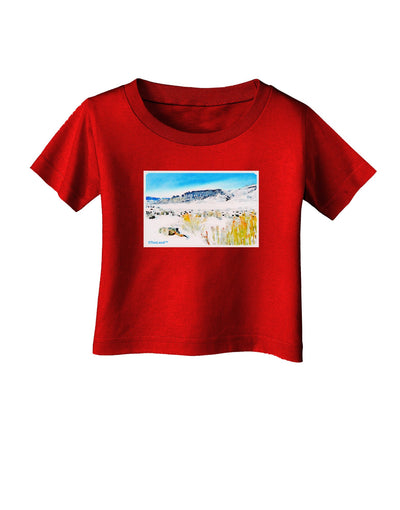 CO Snow Scene Watercolor Infant T-Shirt Dark-Infant T-Shirt-TooLoud-Red-06-Months-Davson Sales