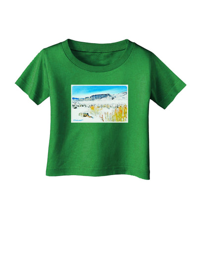 CO Snow Scene Watercolor Infant T-Shirt Dark-Infant T-Shirt-TooLoud-Clover-Green-06-Months-Davson Sales