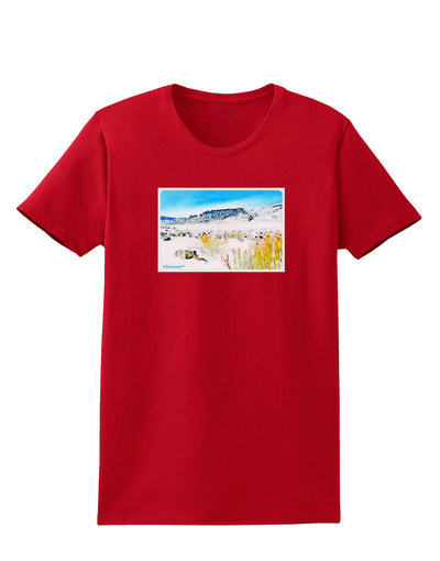 CO Snow Scene Watercolor Womens Dark T-Shirt-Womens T-Shirt-TooLoud-Red-X-Small-Davson Sales