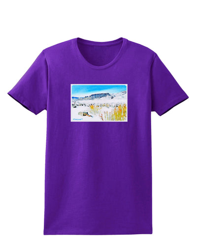 CO Snow Scene Watercolor Womens Dark T-Shirt-Womens T-Shirt-TooLoud-Purple-X-Small-Davson Sales