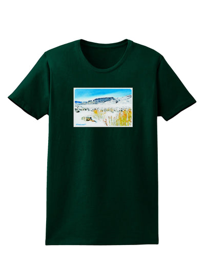 CO Snow Scene Watercolor Womens Dark T-Shirt-Womens T-Shirt-TooLoud-Forest-Green-Small-Davson Sales