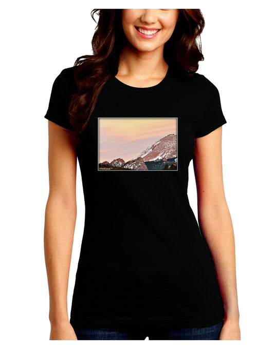 CO Sunset Cliffs Juniors Petite Crew Dark T-Shirt-T-Shirts Juniors Tops-TooLoud-Black-Juniors Fitted Small-Davson Sales