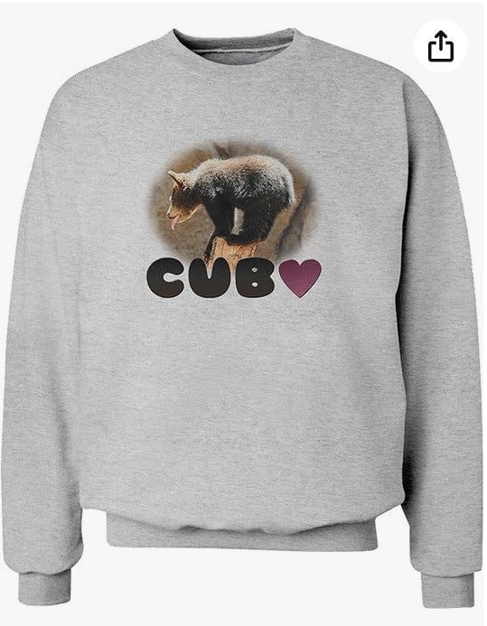 Balancing Bear Cub with Text Sweatshirt