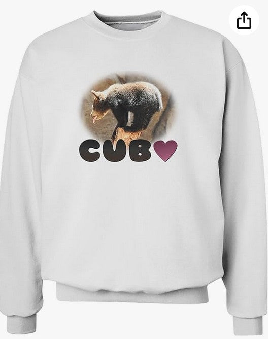 Balancing Bear Cub with Text Sweatshirt