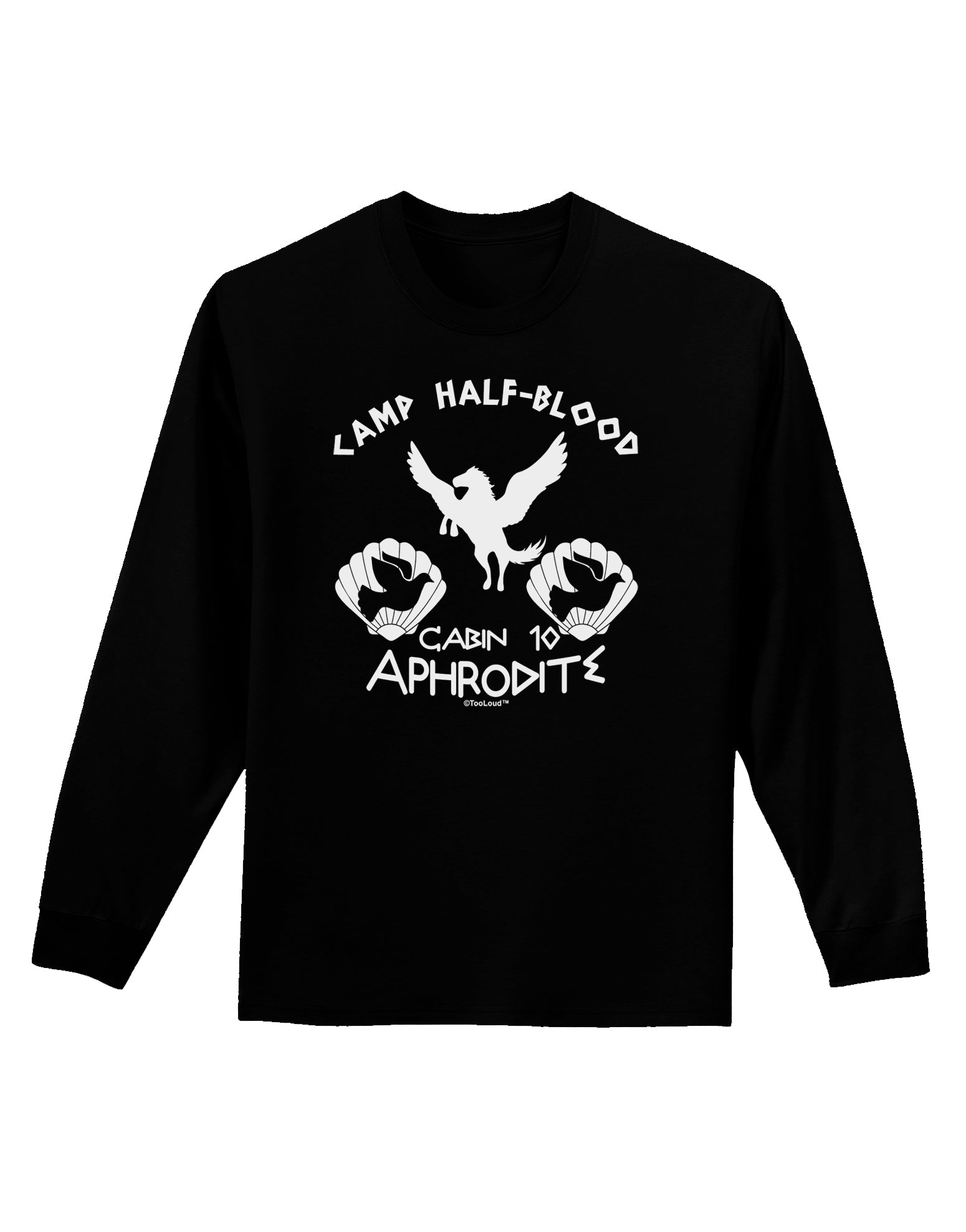 Cabin 10 Aphrodite Camp Half Blood Adult Long Sleeve Dark T-Shirt-TooLoud-Black-Small-Davson Sales