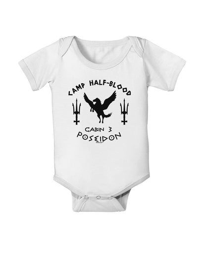 Cabin 3 Poseidon Camp Half Blood Baby Romper Bodysuit-Baby Romper-TooLoud-White-06-Months-Davson Sales