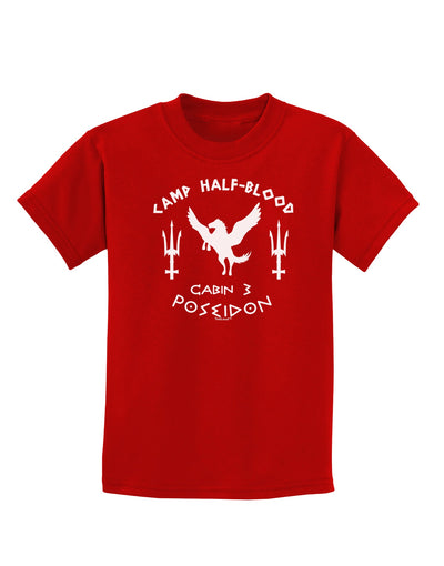 Cabin 3 Poseidon Camp Half Blood Childrens Dark T-Shirt-Childrens T-Shirt-TooLoud-Red-X-Small-Davson Sales