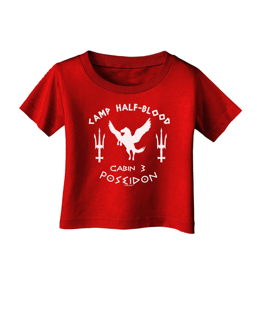 Cabin 3 Poseidon Camp Half Blood Infant T-Shirt Dark-Infant T-Shirt-TooLoud-Black-06-Months-Davson Sales