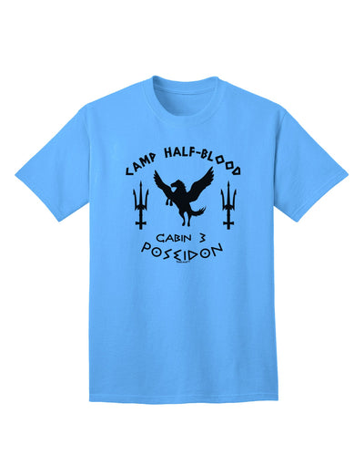 Cabin 3 Poseidon Camp Half Blood - Premium Adult T-Shirt for Outdoor Enthusiasts-Mens T-shirts-TooLoud-Aquatic-Blue-Small-Davson Sales