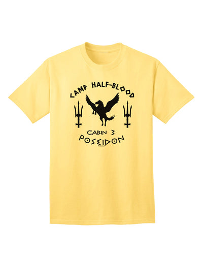 Cabin 3 Poseidon Camp Half Blood - Premium Adult T-Shirt for Outdoor Enthusiasts-Mens T-shirts-TooLoud-Yellow-Small-Davson Sales