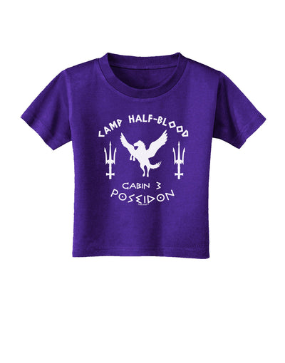 Cabin 3 Poseidon Camp Half Blood Toddler T-Shirt Dark-Toddler T-Shirt-TooLoud-Purple-2T-Davson Sales