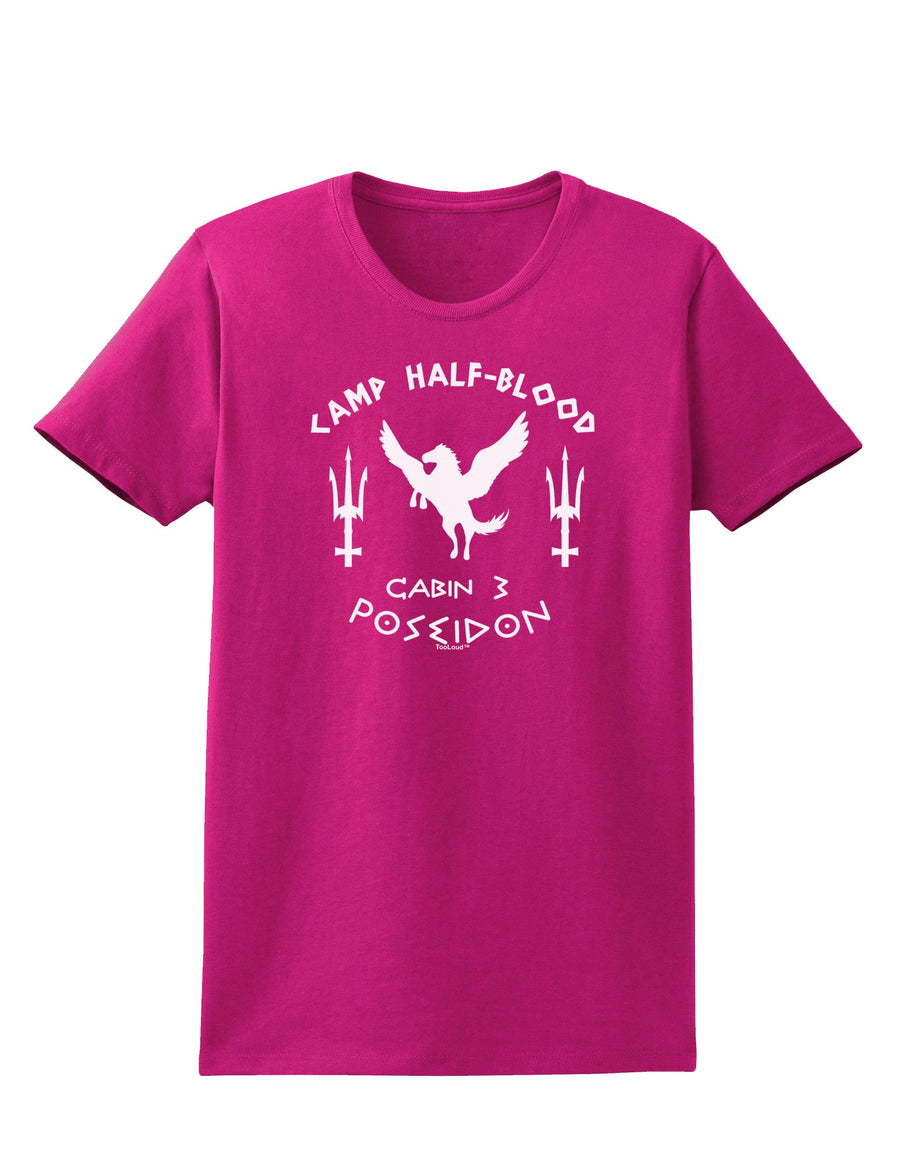 Cabin 3 Poseidon Camp Half Blood Womens Dark T-Shirt-TooLoud-Black-X-Small-Davson Sales