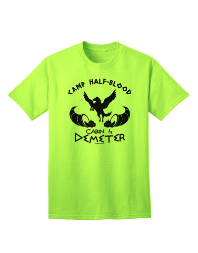 Cabin 4 Demeter Camp Half Blood Adult T-Shirt-Mens T-Shirt-TooLoud-Neon-Green-Small-Davson Sales