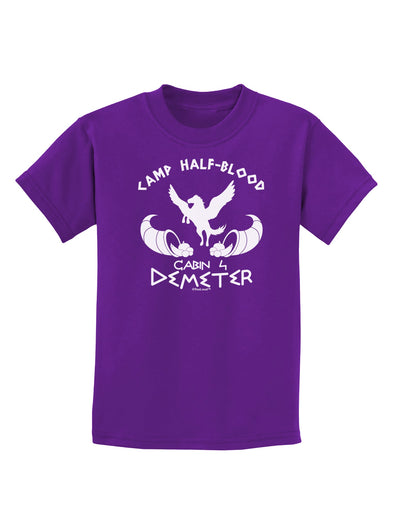 Cabin 4 Demeter Camp Half Blood Childrens Dark T-Shirt-Childrens T-Shirt-TooLoud-Purple-X-Small-Davson Sales