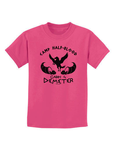 Cabin 4 Demeter Camp Half Blood Childrens T-Shirt-Childrens T-Shirt-TooLoud-Sangria-X-Small-Davson Sales