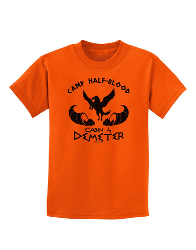 Cabin 4 Demeter Camp Half Blood Childrens T-Shirt-Childrens T-Shirt-TooLoud-Orange-X-Small-Davson Sales