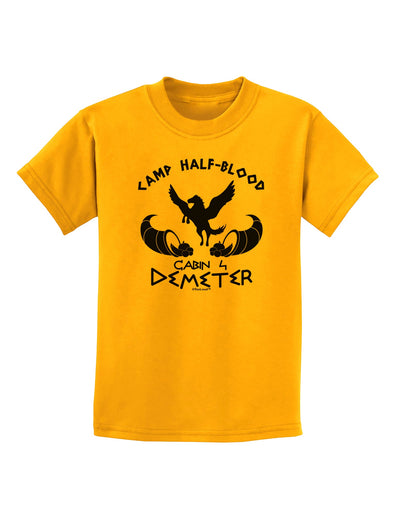 Cabin 4 Demeter Camp Half Blood Childrens T-Shirt-Childrens T-Shirt-TooLoud-Gold-X-Small-Davson Sales