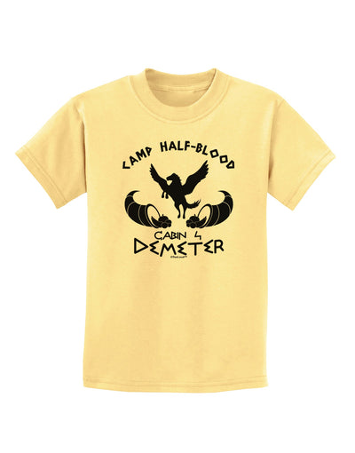 Cabin 4 Demeter Camp Half Blood Childrens T-Shirt-Childrens T-Shirt-TooLoud-Daffodil-Yellow-X-Small-Davson Sales