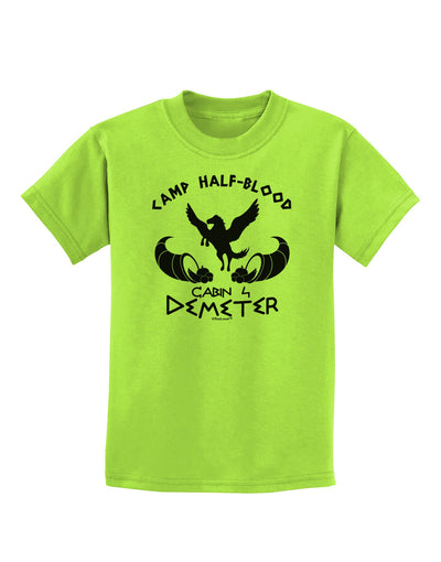 Cabin 4 Demeter Camp Half Blood Childrens T-Shirt-Childrens T-Shirt-TooLoud-Lime-Green-X-Small-Davson Sales
