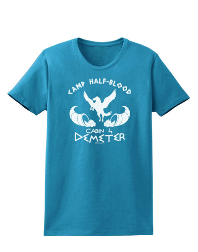 Cabin 4 Demeter Camp Half Blood Womens Dark T-Shirt-TooLoud-Turquoise-X-Small-Davson Sales